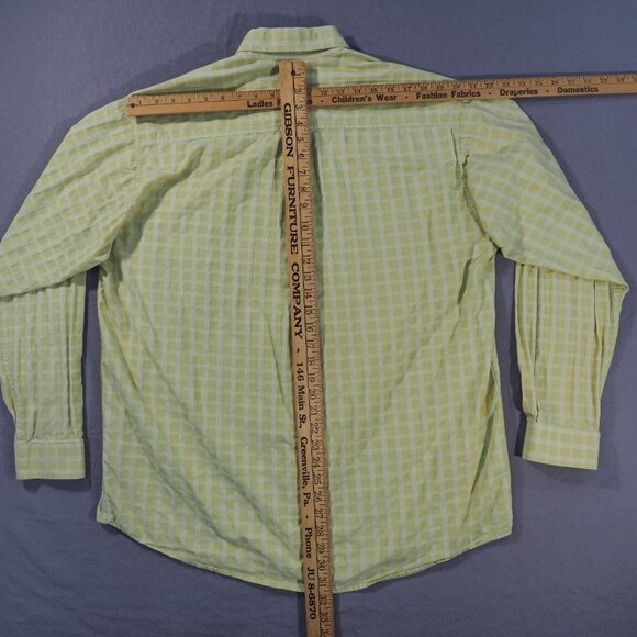 Cinch Shirt Mens Large Yellow Monochrome Check Country Southwest Preppy Cowboy - Picture 6 of 11